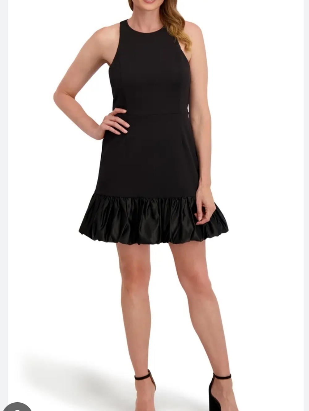 Laundry By Shelli Sega Cocl Black Sleeveless Mini Dress with Ruffle Hem NWT